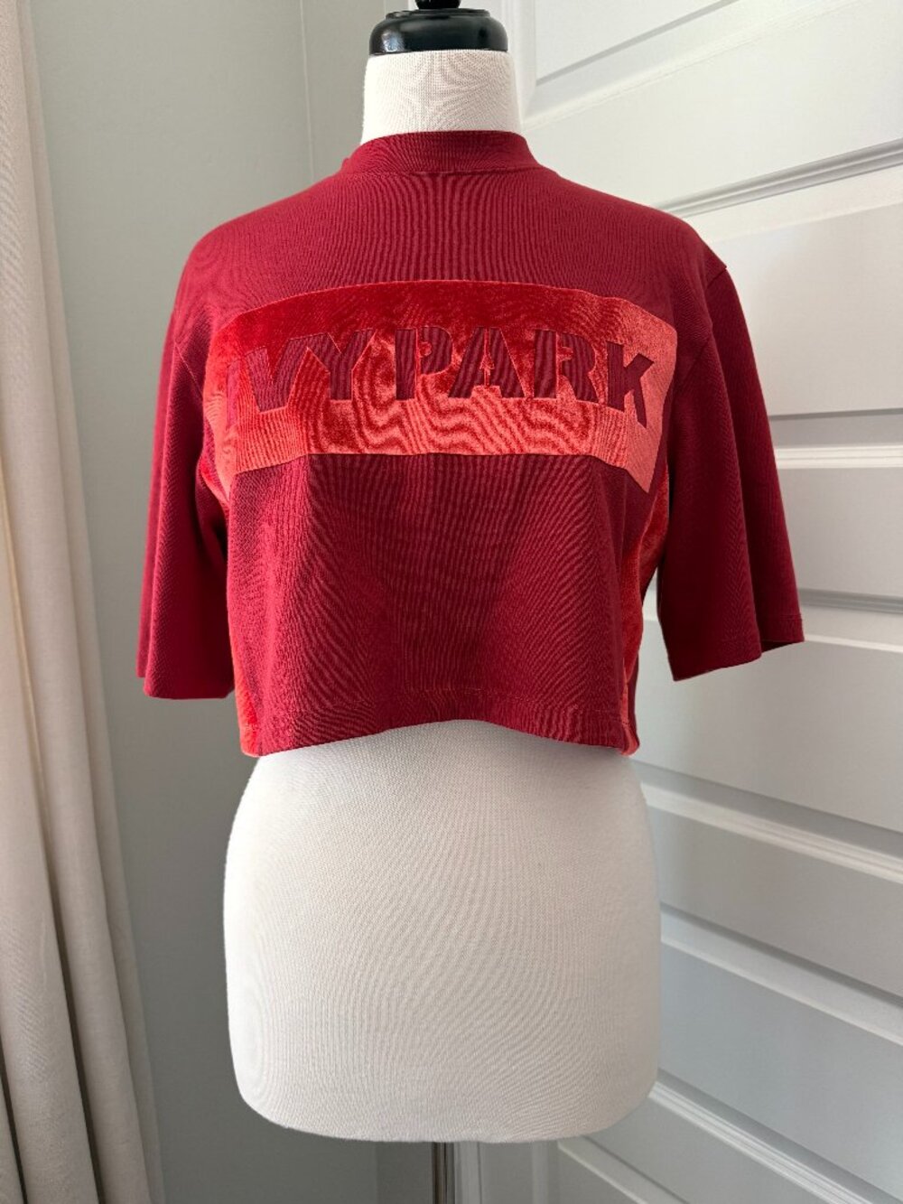 Ivy Park Velvet Panel Cropped Tee : Small